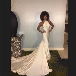 couture MacDuggal size 4 white gown